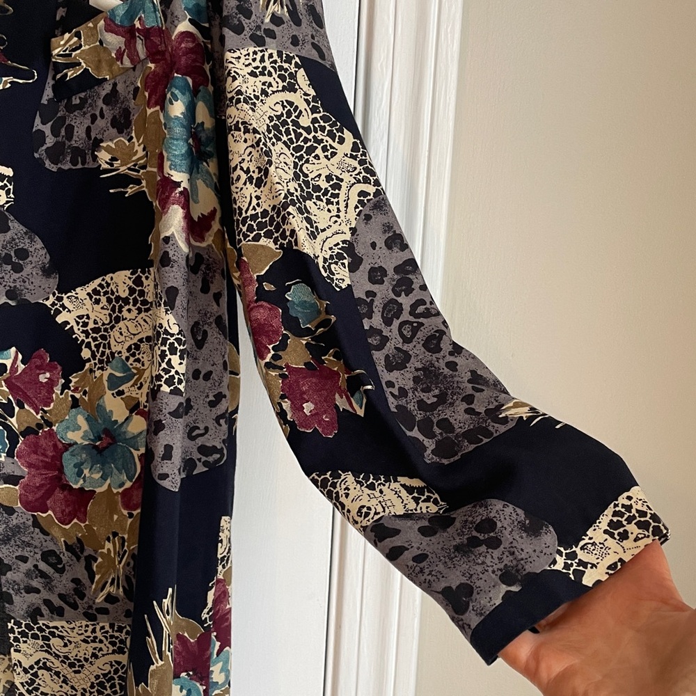 Vintage Fall Floral  Print Blazer- size 18 - Picture 5 of 7